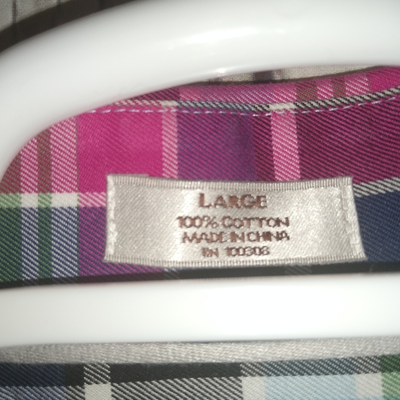 Peter Millar Golf Nanoluxe Multi-Color Plaid Check Button Down Shirt (L) - Picture 4 of 4